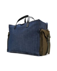 Мужская темно-синяя дорожная сумка из плотной ткани от DSQUARED2