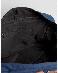 Мужская темно-синяя дорожная сумка из плотной ткани
