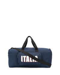 Мужская темно-синяя дорожная сумка из плотной ткани от Ea7 Emporio Armani
