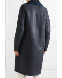 Женская темно-синяя дубленка от Akris