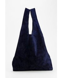 Темно-синяя замшевая большая сумка