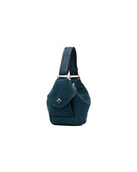 Темно-синяя замшевая большая сумка от Manu Atelier