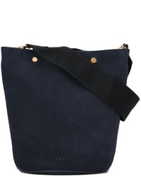 Темно-синяя замшевая большая сумка от Marni