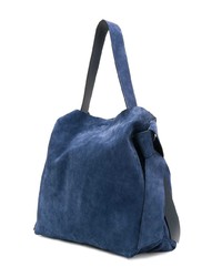 Темно-синяя замшевая большая сумка от Acne Studios