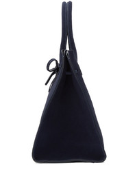 Темно-синяя замшевая большая сумка от Mansur Gavriel