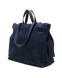 Темно-синяя замшевая большая сумка от Marsèll