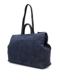 Темно-синяя замшевая большая сумка от Marsèll