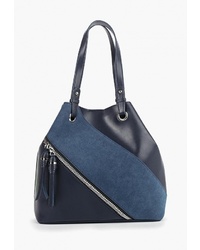 Темно-синяя замшевая большая сумка от Vera Victoria Vito
