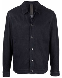 Мужская темно-синяя замшевая куртка-рубашка от Giorgio Brato
