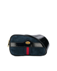 Темно-синяя замшевая поясная сумка от Gucci