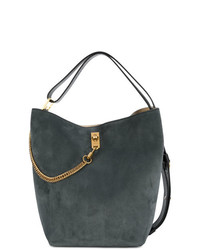 Темно-синяя замшевая сумка-мешок от Givenchy
