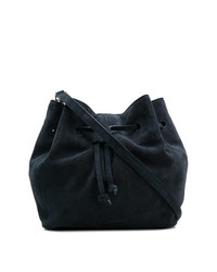Темно-синяя замшевая сумка-мешок от Jil Sander Navy