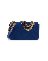 Темно-синяя замшевая сумка через плечо от Gucci