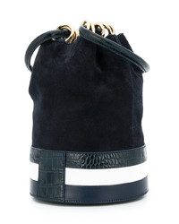 Темно-синяя замшевая сумка через плечо от Manu Atelier