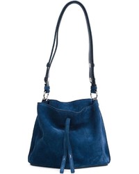 Темно-синяя замшевая сумка через плечо от Maison Margiela
