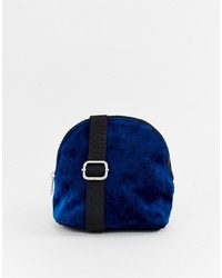 Темно-синяя замшевая сумка через плечо от Pieces