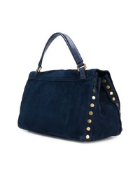 Темно-синяя замшевая сумка через плечо от Zanellato