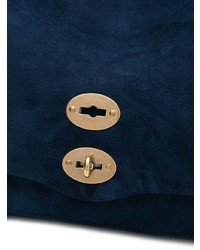 Темно-синяя замшевая сумка через плечо от Zanellato
