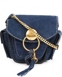 Женская темно-синяя замшевая сумка от Chloé