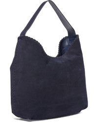 Женская темно-синяя замшевая сумка от Tory Burch