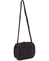 Женская темно-синяя замшевая сумка от Jerome Dreyfuss