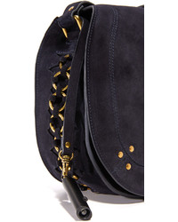 Женская темно-синяя замшевая сумка от Jerome Dreyfuss