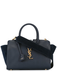 Женская темно-синяя замшевая сумка от Saint Laurent