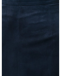 Темно-синяя замшевая юбка от Oscar de la Renta