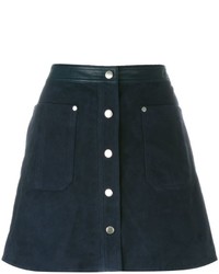 Темно-синяя замшевая юбка от Rag & Bone