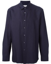 Мужская темно-синяя классическая рубашка в горошек от Brioni