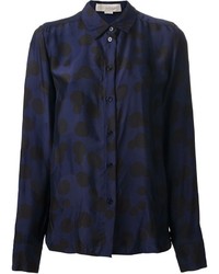 Женская темно-синяя классическая рубашка в горошек от Stella McCartney