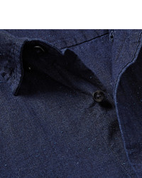 Мужская темно-синяя классическая рубашка из шамбре от Club Monaco