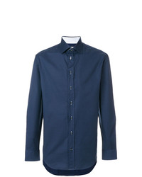 Мужская темно-синяя классическая рубашка от Armani Collezioni