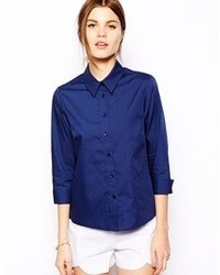 Женская темно-синяя классическая рубашка от Asos