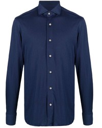 Мужская темно-синяя классическая рубашка от Boglioli