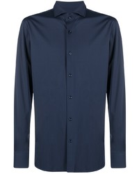 Мужская темно-синяя классическая рубашка от BOSS HUGO BOSS
