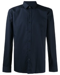 Мужская темно-синяя классическая рубашка от BOSS