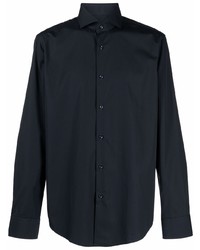 Мужская темно-синяя классическая рубашка от BOSS