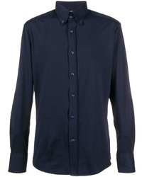 Мужская темно-синяя классическая рубашка от Brunello Cucinelli