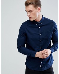 Мужская темно-синяя классическая рубашка от Burton Menswear