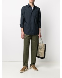 Мужская темно-синяя классическая рубашка от Aspesi