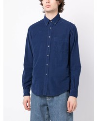 Мужская темно-синяя классическая рубашка от Aspesi