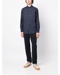 Мужская темно-синяя классическая рубашка от Massimo Alba