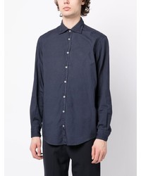 Мужская темно-синяя классическая рубашка от Massimo Alba
