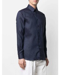 Мужская темно-синяя классическая рубашка от Xacus