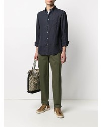 Мужская темно-синяя классическая рубашка от Aspesi