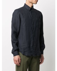 Мужская темно-синяя классическая рубашка от Aspesi