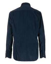Мужская темно-синяя классическая рубашка от Tintoria Mattei