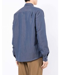 Мужская темно-синяя классическая рубашка от YMC