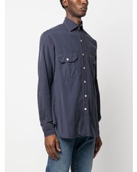 Мужская темно-синяя классическая рубашка от Doppiaa